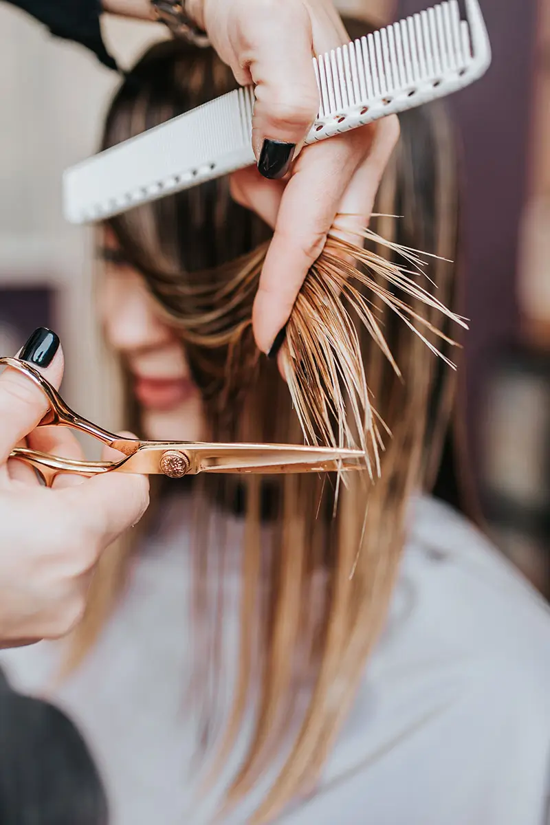 haircut at beauty salon